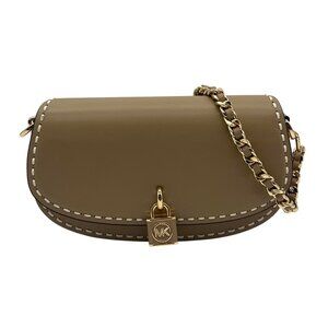 Michael Kors Camel Leather Mila Chain Sling Messenger Bag